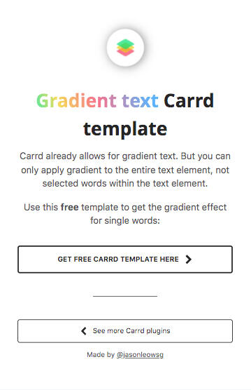 Screen recording of gradient text Carrd plugin