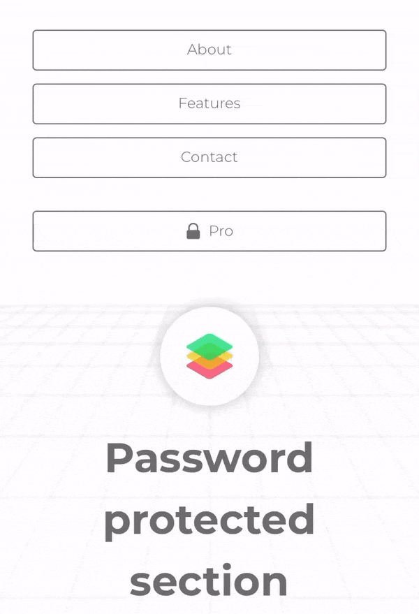 Screen recording of password-protected Carrd section