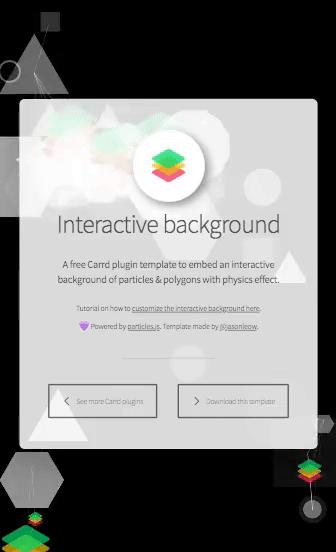 Screen recording of interactive background plugin on Carrd