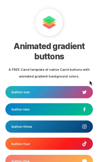 Screen recording of animated gradient buttons on Carrd