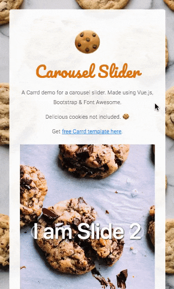 Screen recording of carousel slider Carrd plugin