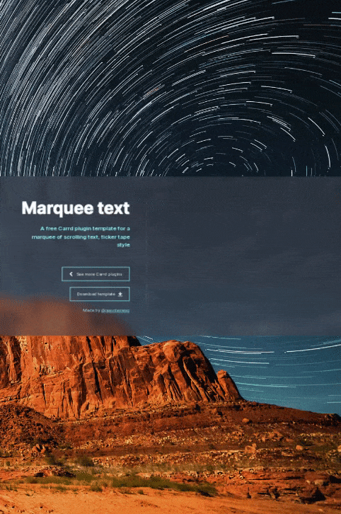 Screen recording of text marquee Carrd plugin