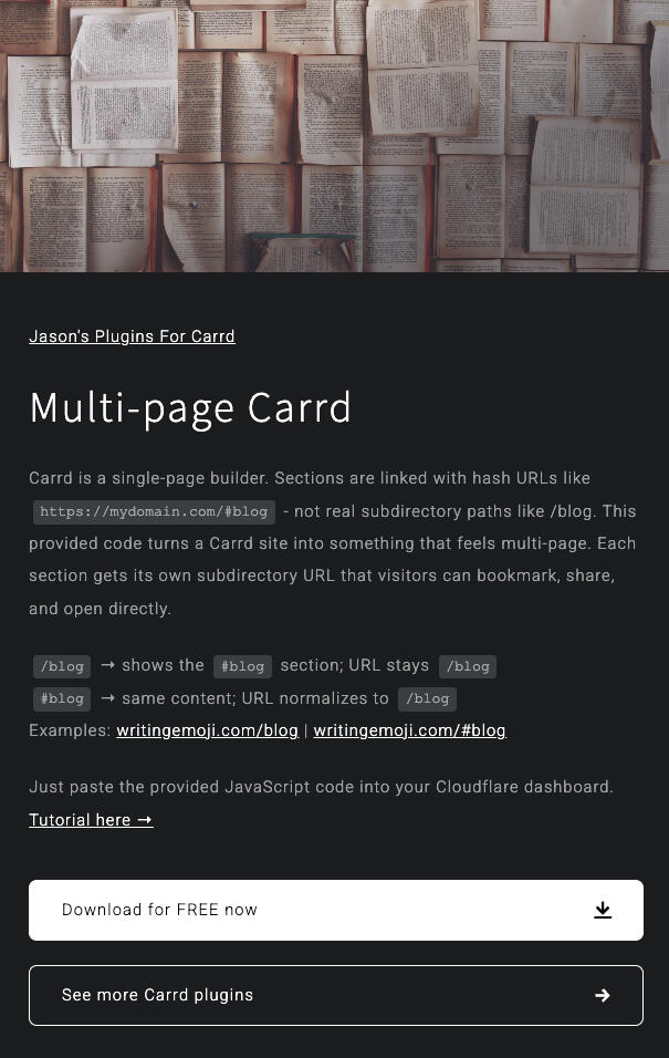 Screen recording of the custom cursors Carrd plugin template - https://customcursors.carrd.co