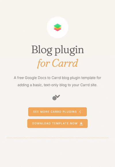 Screenshot of blog Carrd plugin